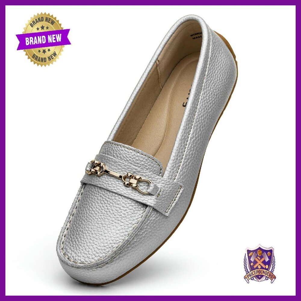 Leather Loafers Slip On Comfort Work Flats Business Casual Dress Shoes
